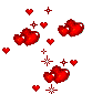 Gif animé coeur étoiles rouges